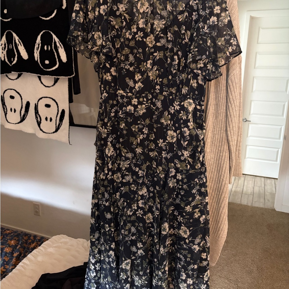 Astr Black and White Floral Maxi Dress